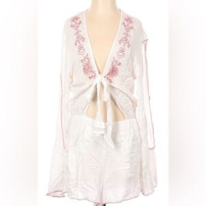 ⭐️LIKE NEW⭐️SOMEDAYS LOVIN~Women’s Sheer Romper~White & Red~XS